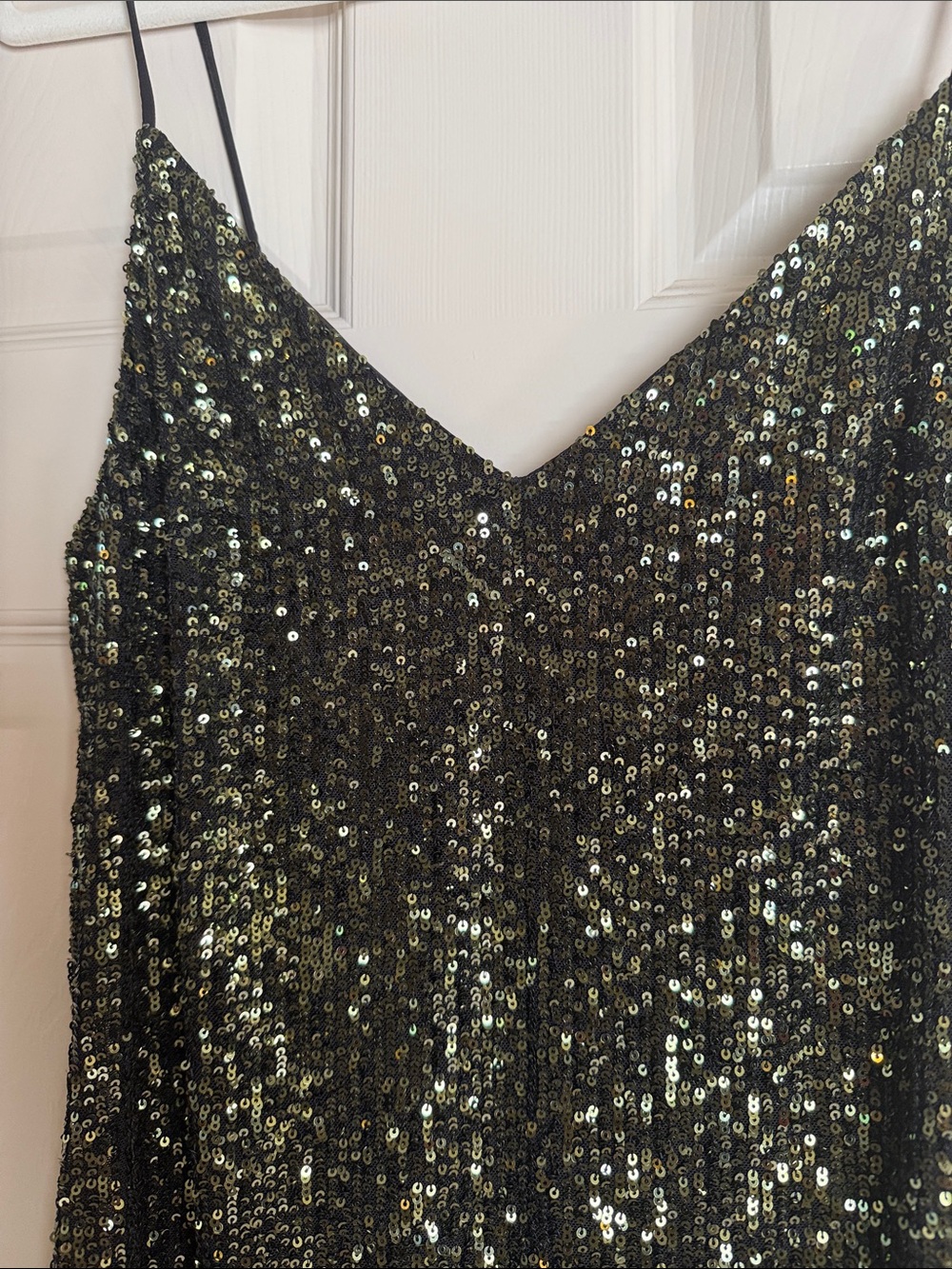 Topshop Dark Green Sequin Midi Dress - Picture 4 of 10
